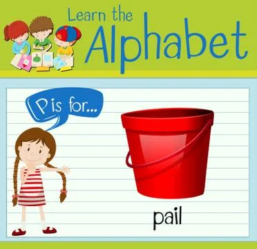 Flashcard letter P is for pail Stock Illustration