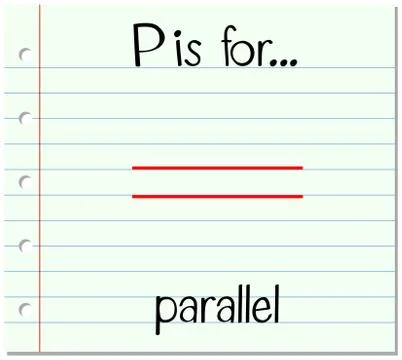 Flashcard letter P is for parallel Stock-Illustration