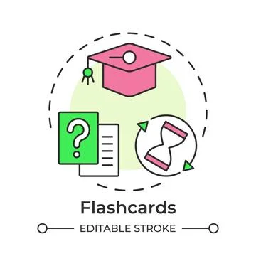 Flashcards multi color concept icon Stock Illustration