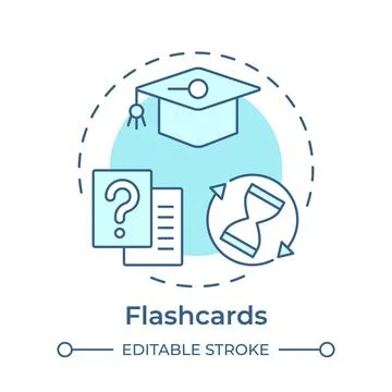 Flashcards soft blue concept icon Stock Illustration