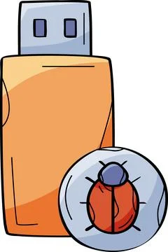 Flashdrive bug virus malware Stock-Illustration