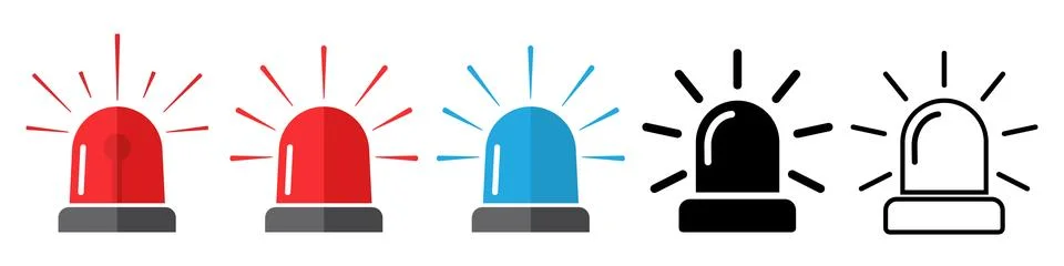 Flasher set icon. Vector illustration flashing lights Stock Illustration