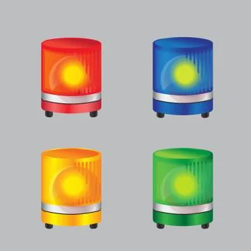 Flasher siren set. Stock Illustration