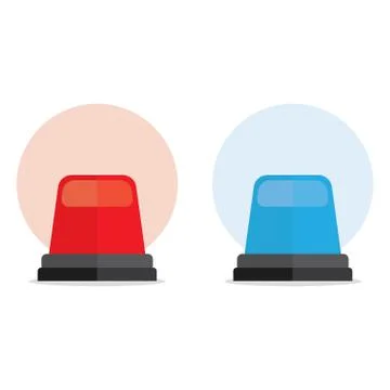 Flasher, siren vector set. Stock Illustration