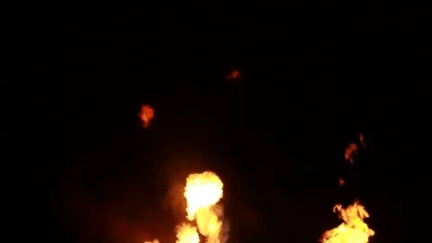 Flashes of fire in the night sky Stock Footage 81187813