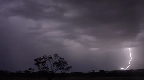 Flashes Of Lightning During a Thunderstorm Stock Footage 30928388