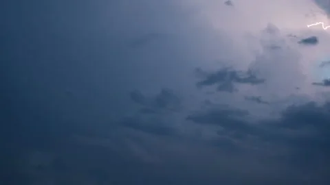 Flashes of lightning in the sky during a thunderstorm. Stock Footage 113626218