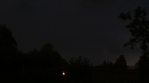 Flashes of lightning, the sky during thunderstorms, car headlights Stock Footage 41386497