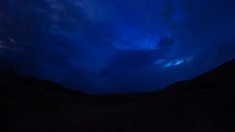 Flashes in the night skies Thunder and strong wind Time lapse Stock Footage 98193446