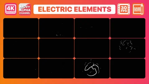 FlashFX Electric Elements And Transitions Pack Stock Footage 130739889