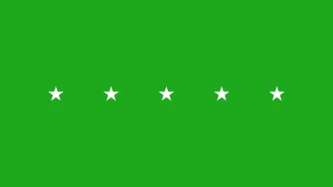 Flashing 5 stars motion graphics with green screen background Stock Footage 280966846
