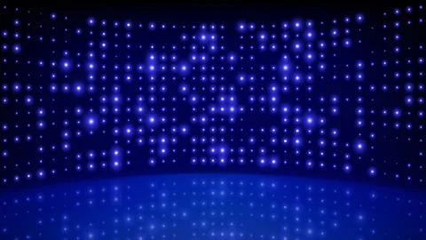 Flashing background led wall lights. Blue glowing dots abstract background. Tech Illustrazione stock