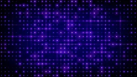 Flashing background led wall lights. Blue purple glowing dots abstract tech Stock Illustration