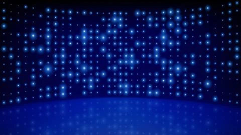 Flashing background led wall lights on stage. Blue cyan glowing dots abstract イラスト素材