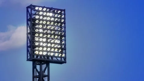 Flashing Baseball Stadium Lights Stock Footage 340803887