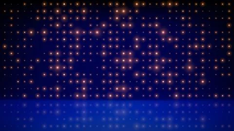 Flashing blue background led wall lights, stage. Red glowing dots abstract blue Stock Illustration