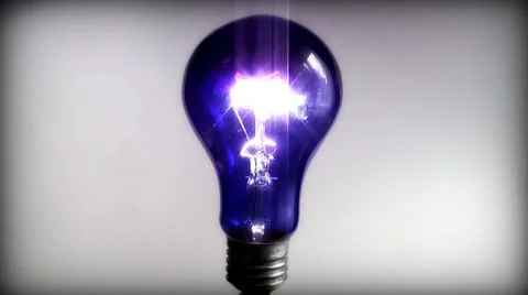 Flashing blue light bulbs Stock Footage 12619727