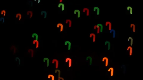 Flashing bokeh lights candy canes on decorative garland on black background. Stock Footage 161978746