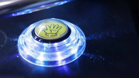 Flashing button on slot machine Video stock 220554101