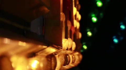 Flashing carnival lights on a ride Stock Footage 43071968