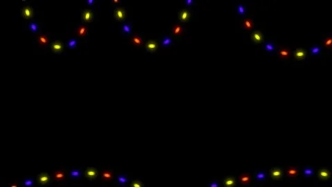 Flashing Christmas lights on black background. 3d rendering 스톡 일러스트