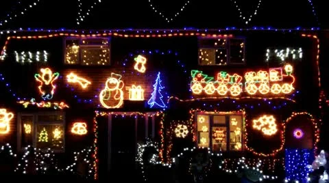 Flashing Christmas Lights Vídeo Stock 10575937