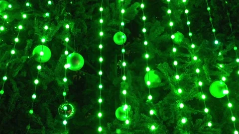 Flashing colored lights on a christmas tree Stock Footage 147602609
