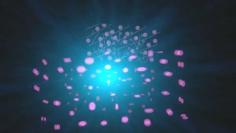 Flashing Colored Spots with Black Background:  Loop Video stock 147226856