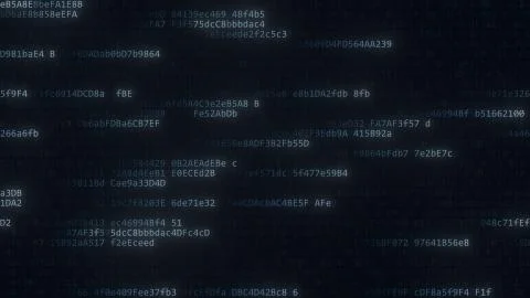 Flashing computer symbols on the screen. 3D rendering Stock-Illustration