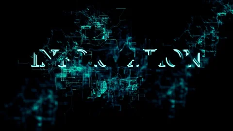 Flashing digital grid with "Information" text 스톡 동영상 106765720