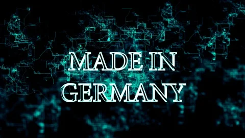 Flashing digital grid with "Made in Germany" text Video stock 106765866