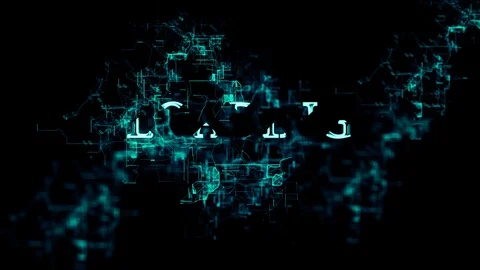 Flashing digital network with "Loading" text Video stock 106765804