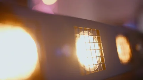 Flashing disco light blink warm floodlight blinder nightclub party turn off on Stock Footage 103833209