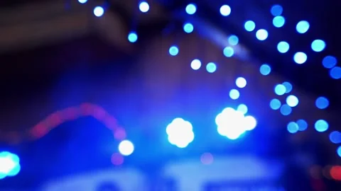Flashing disco lights out of focus. Stock Footage 168148339