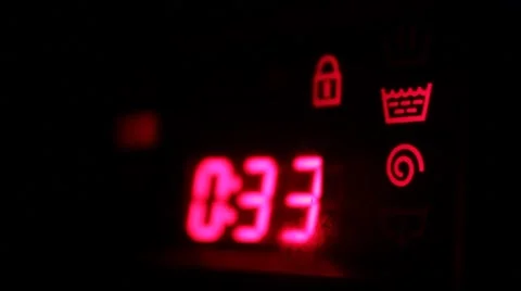 Flashing electronic display the number on the washing machine Stock-Footage 40320596