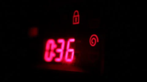 Flashing electronic display screen on the washing machine digital Video stock 40320484