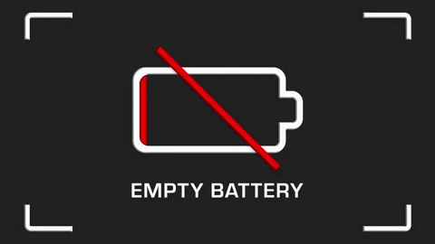 Flashing empty battery graphic in a loop Stock Footage 169599743