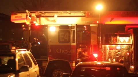 Flashing Firetruck Video stock 47460687