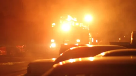 Flashing Firetruck Stock Footage 47460762
