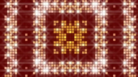Flashing gold squares on red background, loop Stock Footage 89138656