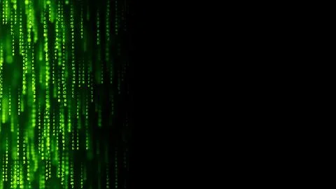 Flashing green computer code on the screen, blank space for inscription. 3D 库存插图