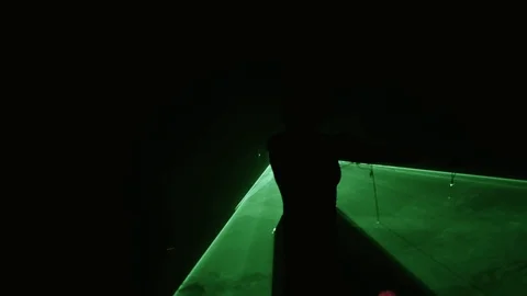 Flashing green laser looped composition Video stock 106295437