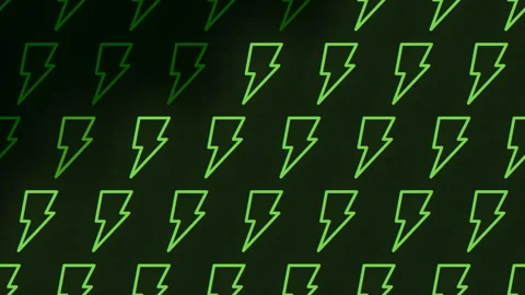 Flashing green lightning bolts pattern on black background Stock Footage 267062829