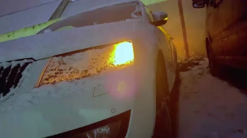 Flashing headlights when opening the car door Stock Footage 166474692