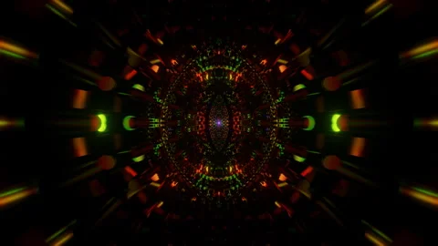 Flashing hypnotic visuals with trippy, surreal sci-fi elements in a seamless VJ Video stock 242024862