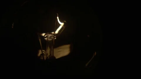 Flashing lamp bulb; light glowing incandescent filament . Detail of incandescent Stock Footage 71294487