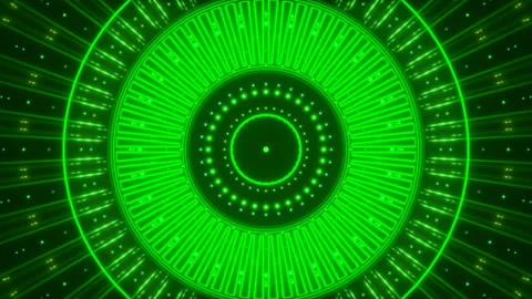 Flashing light and motion particles on green background, loop Stock Footage 155678108