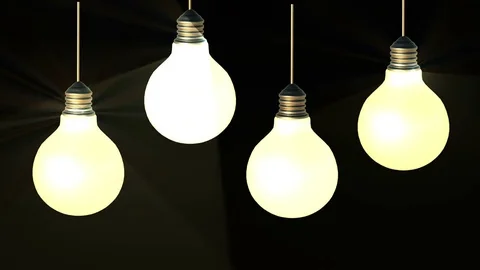 Flashing light bulbs. 3d animation Stock Footage 73035912