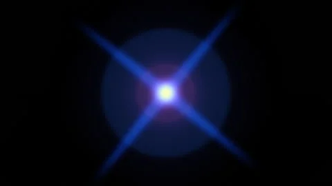 Flashing Lights Of A Blue Four-pointed Star Endlessly Rotating Around Its Axis Stock Footage 152854549