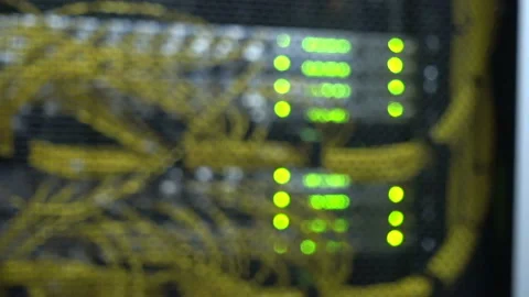 Flashing lights blurred background. Severs computer in a rack 動画素材 86034340